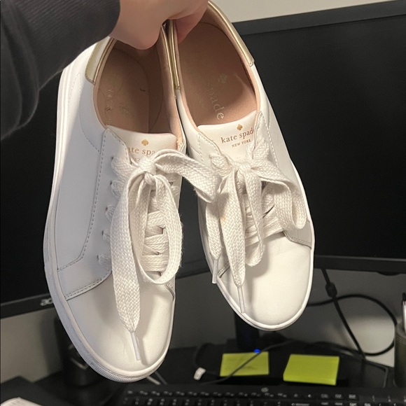 Kate Spade White and Gold Sneakers - Picture 3 of 4